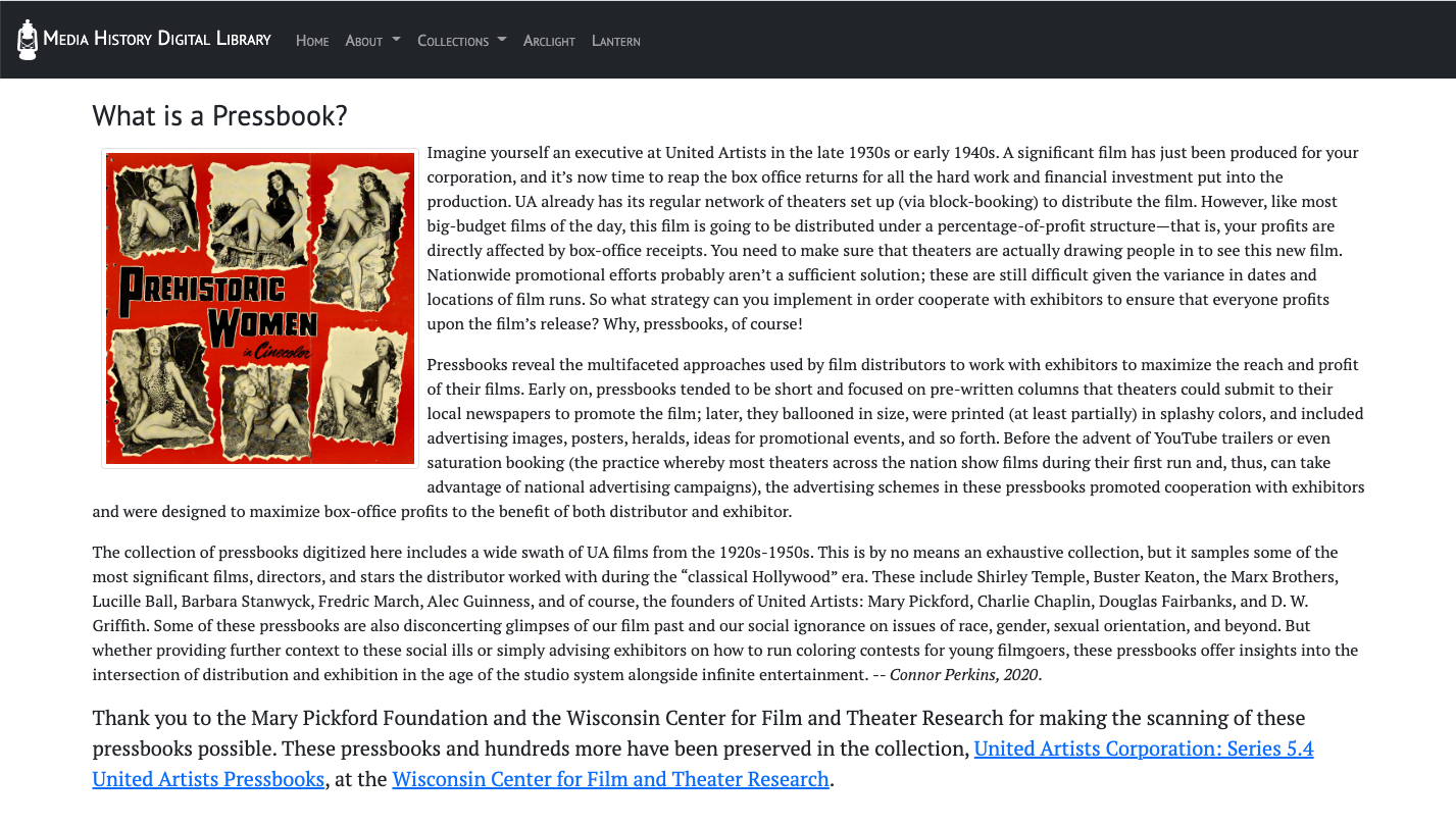 screenshot of the Pressbooks collection page.
